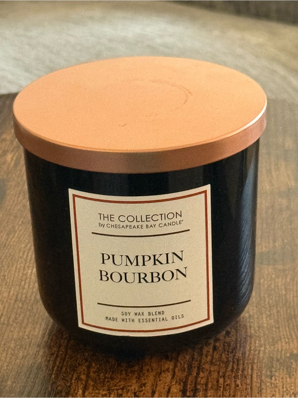 Chesapeake Bay Pumpkin Bourbon Candle - Black Jar with Copper Lid